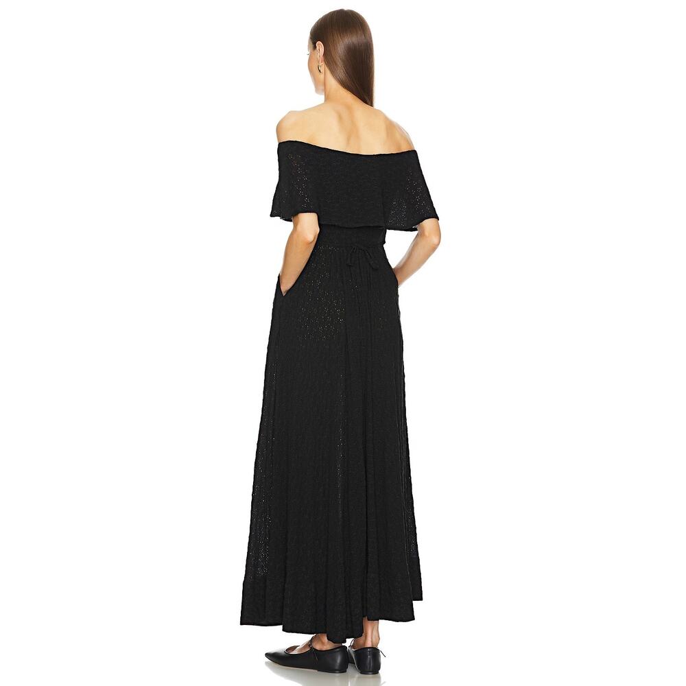 Helsa Eyelet Garden Maxi Dress Draped Off Shoulder Wedding Guest Boho Cottage S - Picture 3 of 11